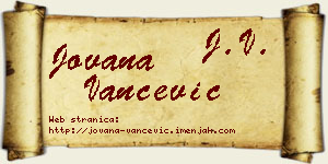 Jovana Vančević vizit kartica